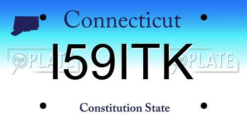 I59ITK Connecticut License Plate
