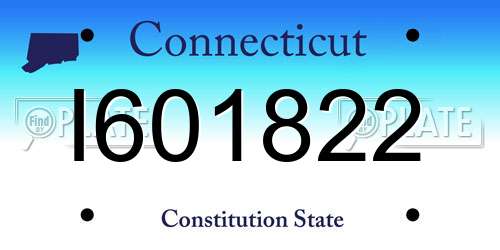 I601822 Connecticut License Plate
