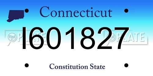 I601827 Connecticut License Plate