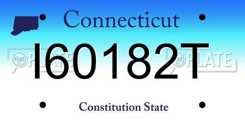 I60182T Connecticut License Plate