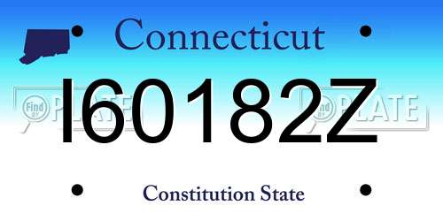 I60182Z Connecticut License Plate
