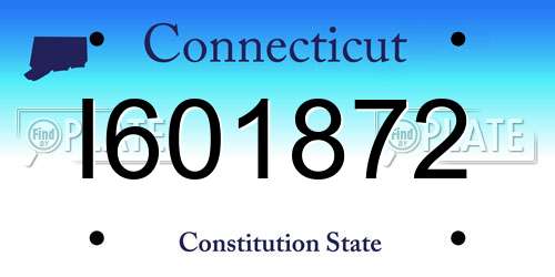 I601872 Connecticut License Plate