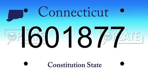 I601877 Connecticut License Plate