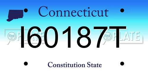 I60187T Connecticut License Plate