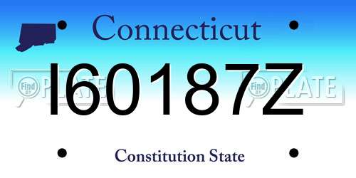 I60187Z Connecticut License Plate