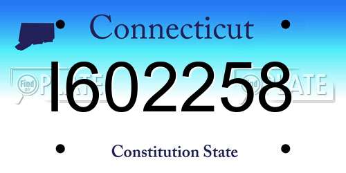 I602258 Connecticut License Plate