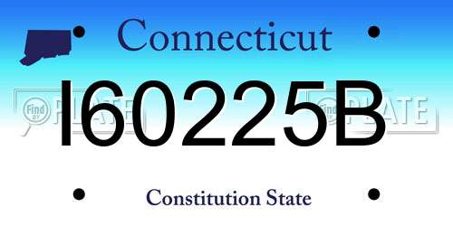 I60225B Connecticut License Plate