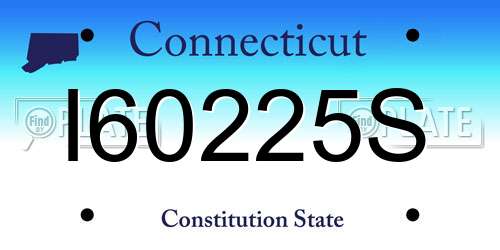 I60225S Connecticut License Plate