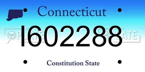 I602288 Connecticut License Plate