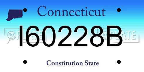 I60228B Connecticut License Plate