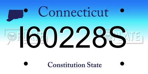 I60228S Connecticut License Plate