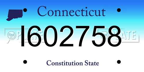 I602758 Connecticut License Plate