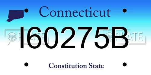I60275B Connecticut License Plate