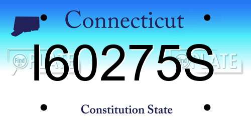 I60275S Connecticut License Plate