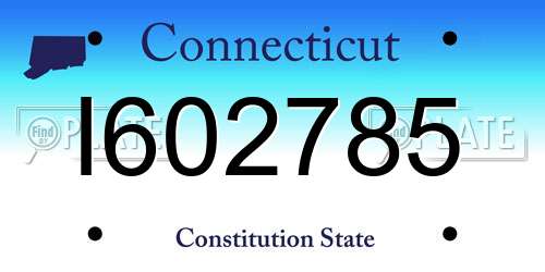 I602785 Connecticut License Plate