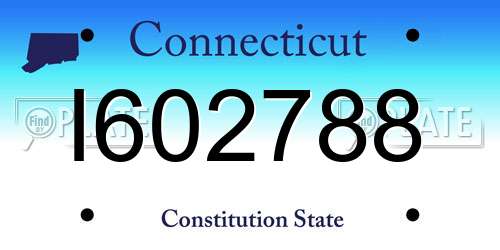 I602788 Connecticut License Plate