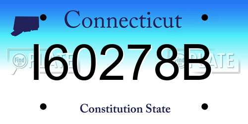 I60278B Connecticut License Plate