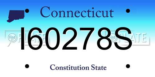 I60278S Connecticut License Plate
