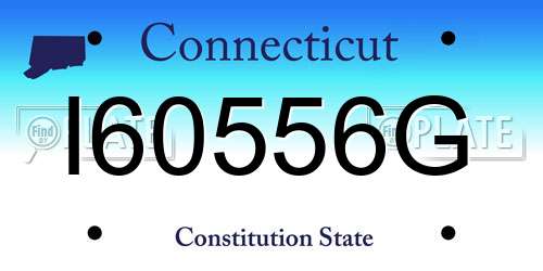 I60556G Connecticut License Plate