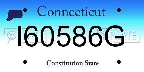 I60586G Connecticut License Plate