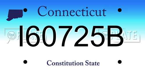 I60725B Connecticut License Plate
