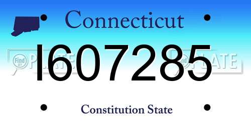 I607285 Connecticut License Plate