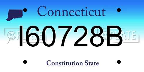 I60728B Connecticut License Plate
