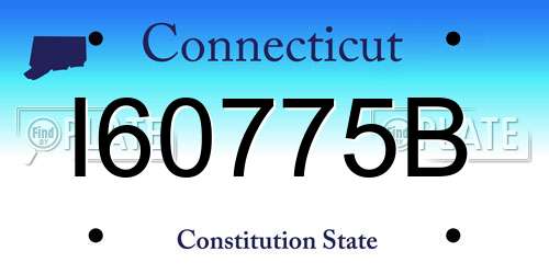 I60775B Connecticut License Plate