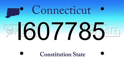 I607785 Connecticut License Plate