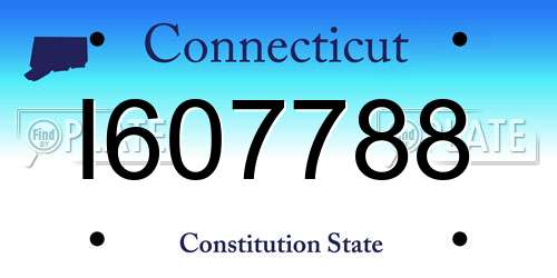 I607788 Connecticut License Plate