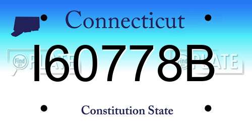 I60778B Connecticut License Plate
