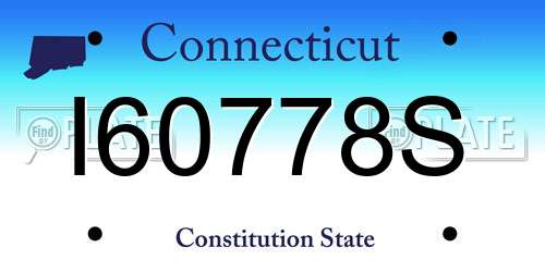 I60778S Connecticut License Plate