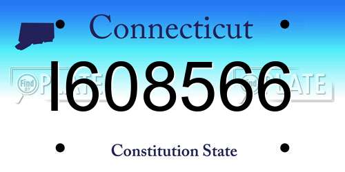 I608566 Connecticut License Plate