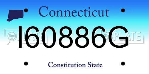 I60886G Connecticut License Plate