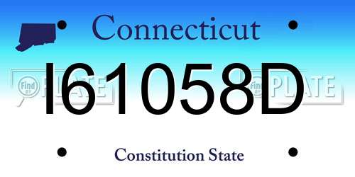 I61058D Connecticut License Plate