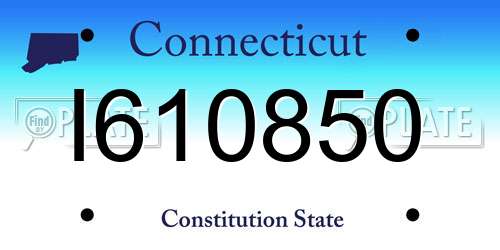 I610850 Connecticut License Plate