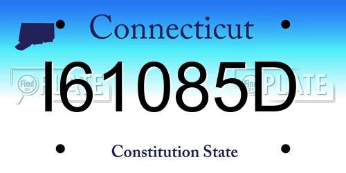 I61085D Connecticut License Plate