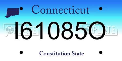 I61085O Connecticut License Plate