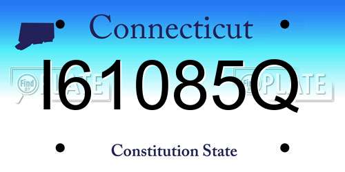 I61085Q Connecticut License Plate