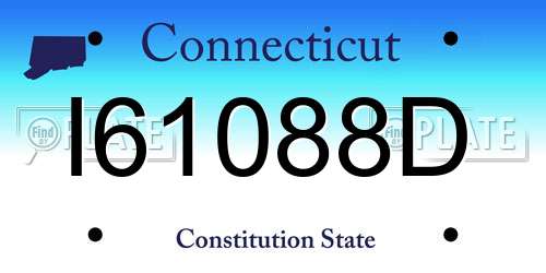 I61088D Connecticut License Plate