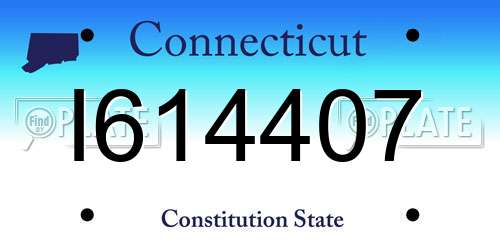 I614407 Connecticut License Plate