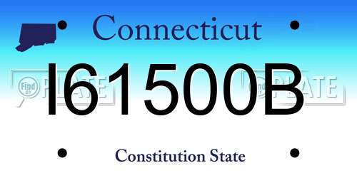 I61500B Connecticut License Plate