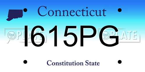 I615PG Connecticut License Plate