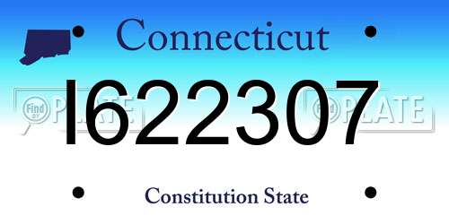 I622307 Connecticut License Plate