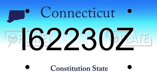 I62230Z Connecticut License Plate