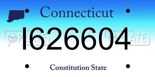 I626604 Connecticut License Plate