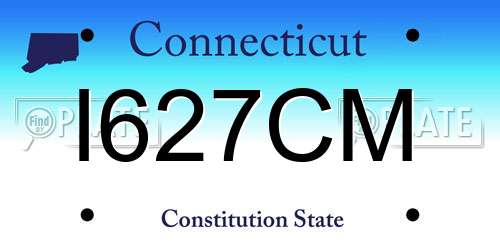 I627CM Connecticut License Plate