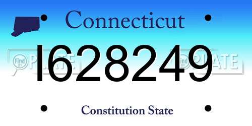 I628249 Connecticut License Plate