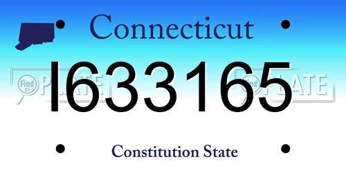 I633165 Connecticut License Plate