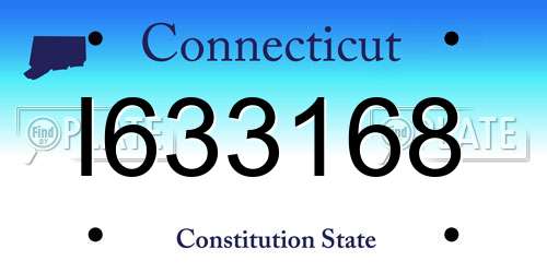 I633168 Connecticut License Plate
